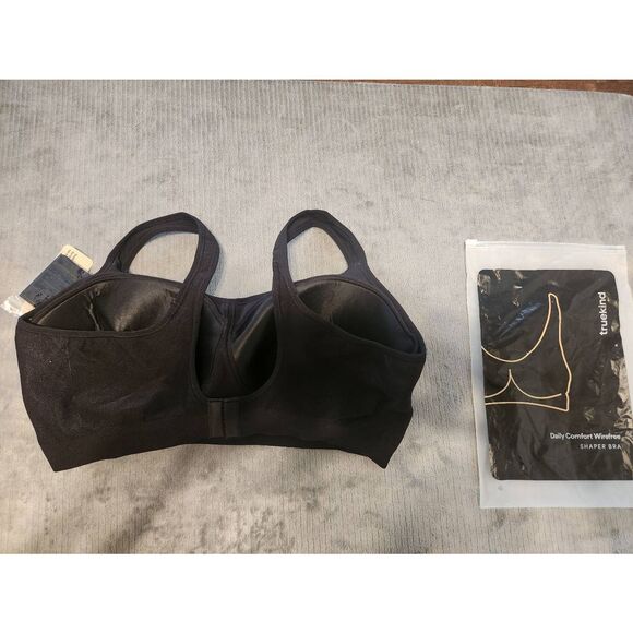 NWT New Truekind Shapermint Daily Comfort Wirefree Shaper Bra 4XL Black - Picture 3 of 5